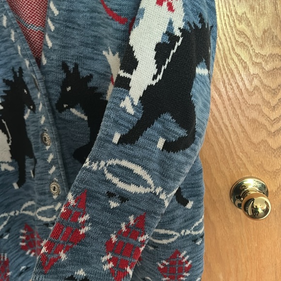 Vintage Delia McKain Western Rodeo Roper Motif Cardigan Blue and Red size Small - Picture 4 of 5